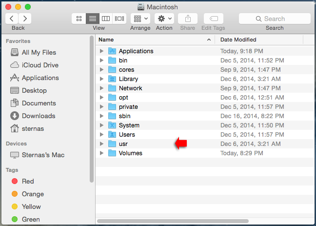 application root directory mac